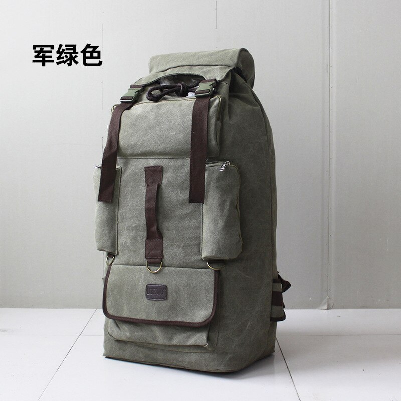 Grote Bagage Tas Capaciteit Canvas Outdoor Rugzak Multifunctionele Mannen Reistas Oversized Rugzak: Army Green