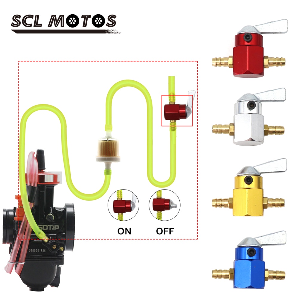 Scl Motos 6Mm 8Mm Motorfiets Carburateur Brandstof Benzine Tank Benzine Switch Valve Tap Benzinekraan Aan/Uit Schakelaar