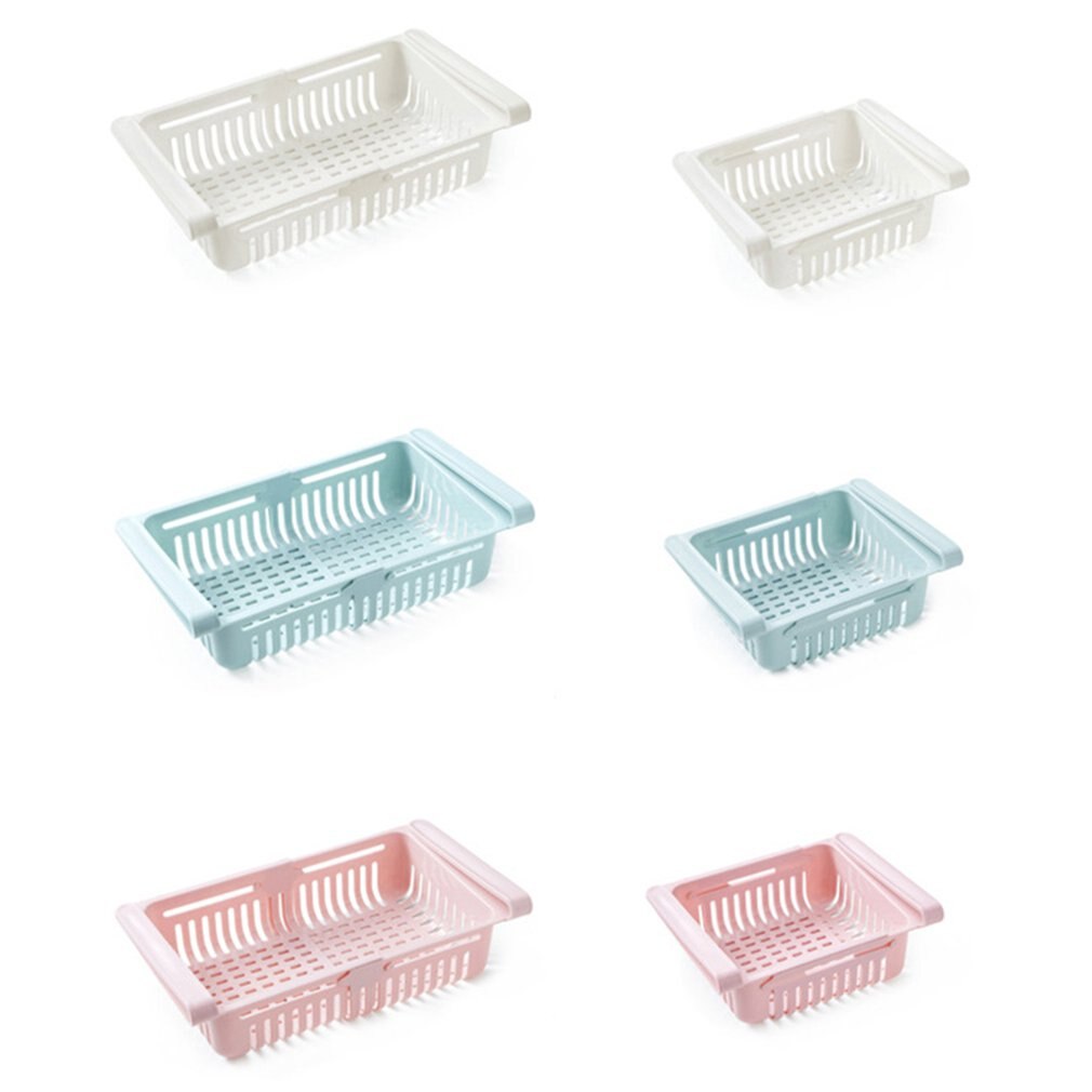 Refrigerator plastic storage basket retractable drawer refrigerator storage box food preservation box basket