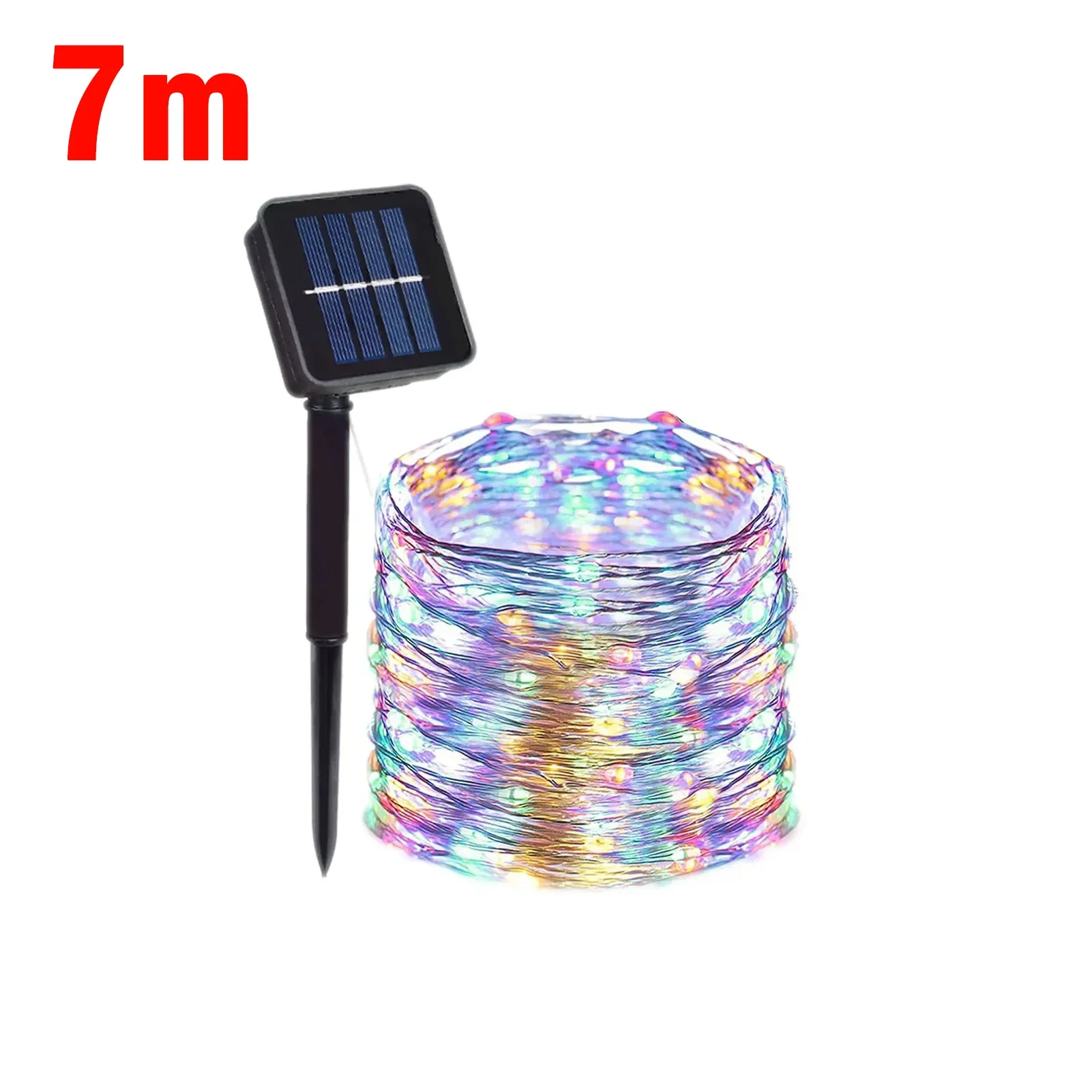Weihnachten Solar- Lampe LED draussen 7M/12M Lichterketten Gebühr Wasserdicht für Neujahr Party Girlanden garten Dekor Beleuchtung: Dunkelgrau