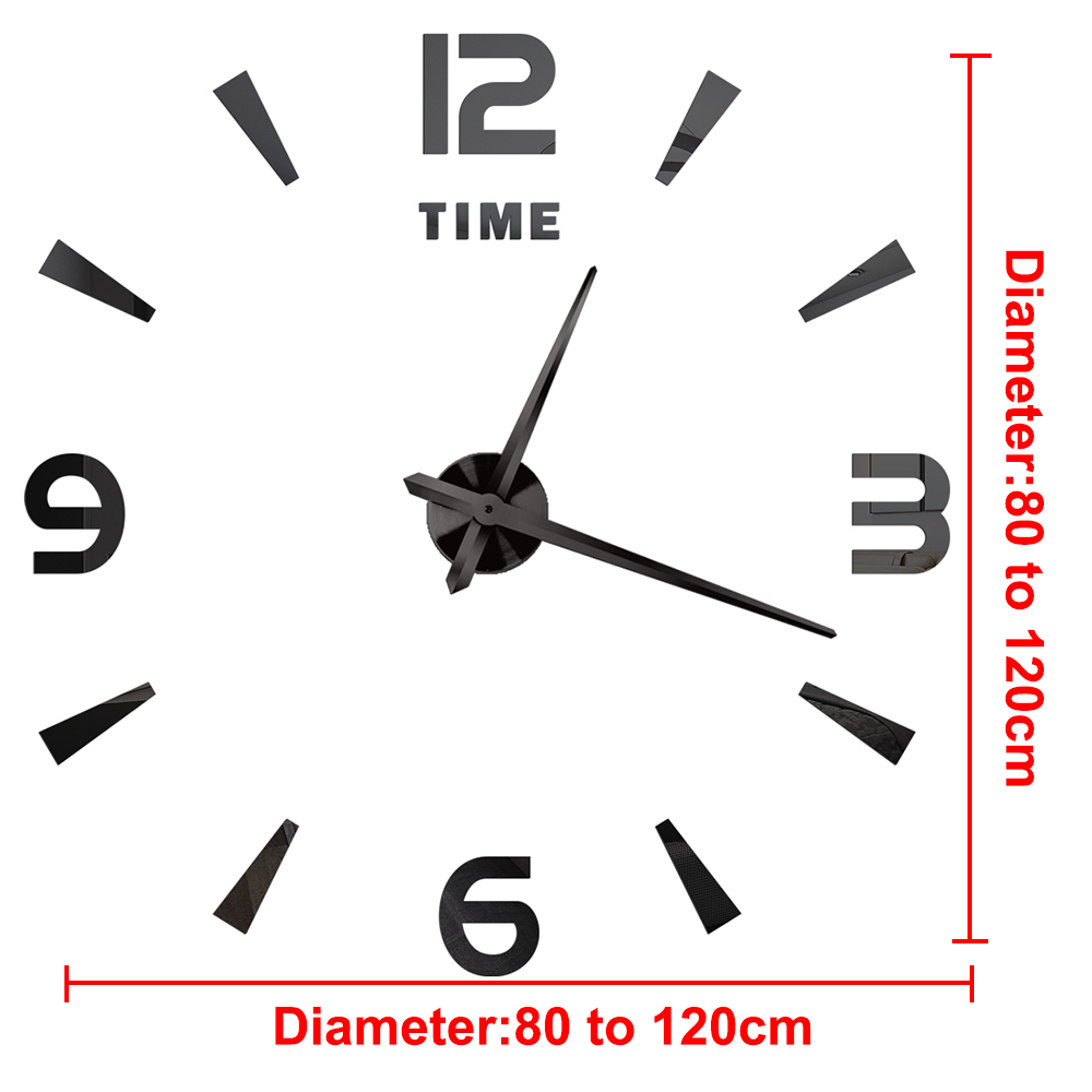 Relógio de parede moderno de 27 "~ 47", para decoração de sala de estar, sem moldura, faça você mesmo, com número de espelho, adesivo para decoração de quarto de casa: Rosa roxo