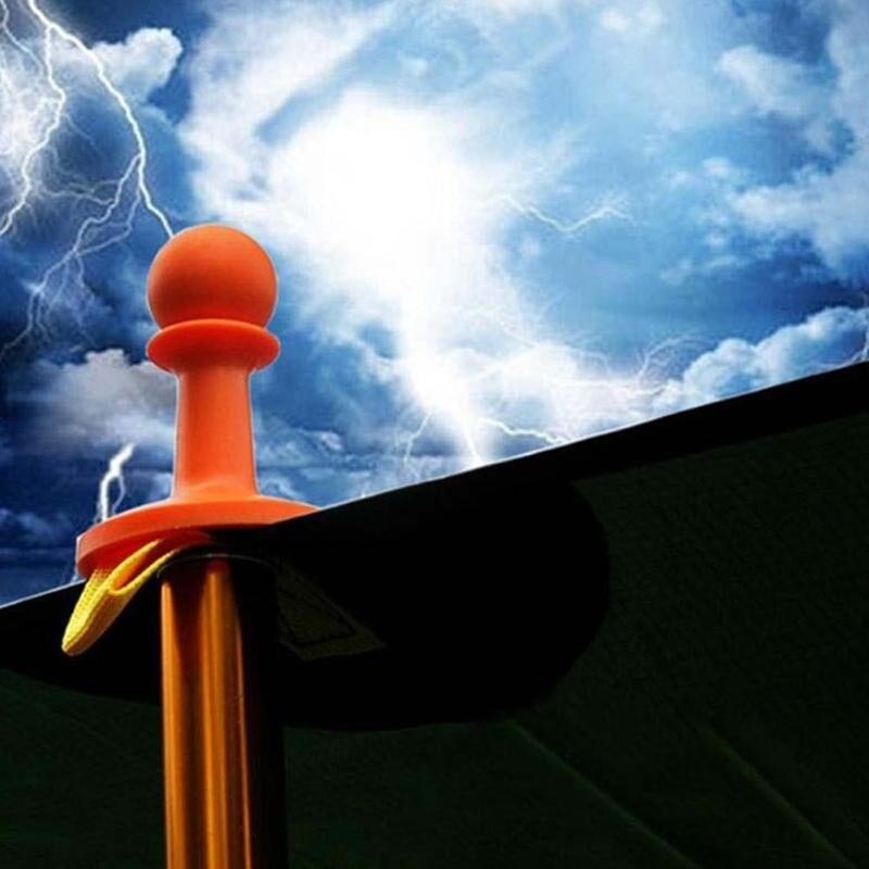 6 Colors Rod Cap Protection Tent Poles Awning Hat Rod Thunder Lightening Support Tent Canopy Cap Proof Camping O1Q6