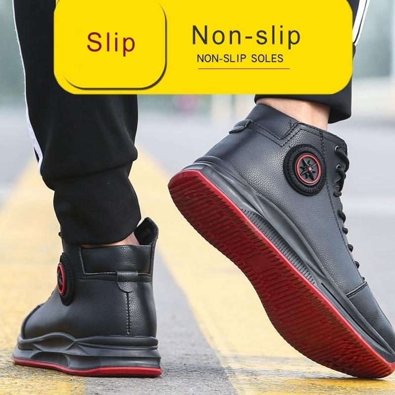 Werkschoenen met stalen neus hoge veterschoen platform veiligheidsschoenen onverwoestbaar anti-inslag lekvrije beschermende schoen