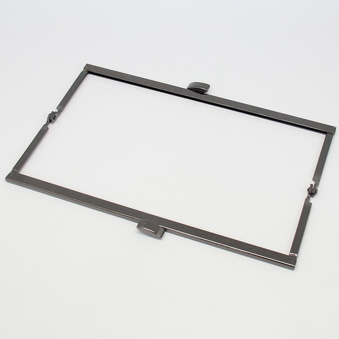 E393# 17.5cm*6cm firkantede pistoler svart uten hull veske ramme lås diy kiss lock bag mynt veske tilbehør 2 stk/lott