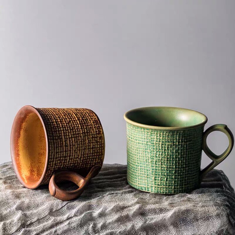 Hemmakontor mugg kaffekopp mjölkkopp kontor vattenkopp keramisk kopp keramik mönster tekopp retro restaurang kaffekopp vinkopp