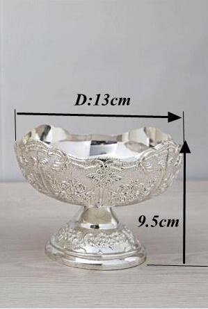 Platos de Metal para aperitivos, plato de postre, color caramelo, para decoración de mesa, Plata pequeña, Europa: small size