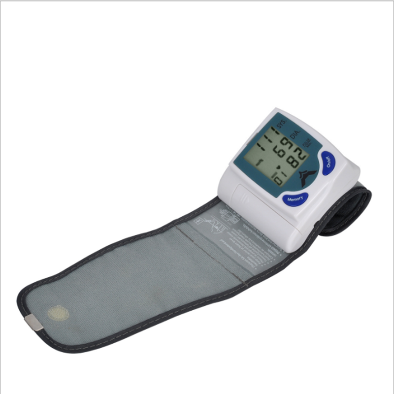 Automatisk håndled elektronisk blodtryksmåler engelsk manchet sphygmomanometer håndledsmonitor blodtryksmåling