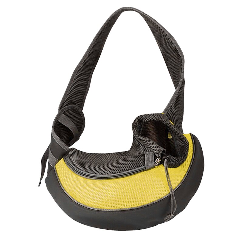 Sac fourre-tout de sac à main de transporteur de chiot d'animal de compagnie S/M sac à bandoulière extérieur de chien de voyage maille Oxford confort simple léger commode: Yellow