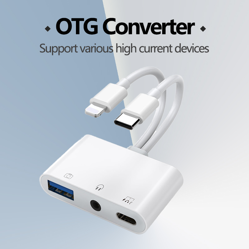 Lightning Type C to 3.5mm jack AUX Adapter USB 3.0 type C Fast charge cable USB-C 3 5 Digital Audio Cable Earphone Headphone OTG