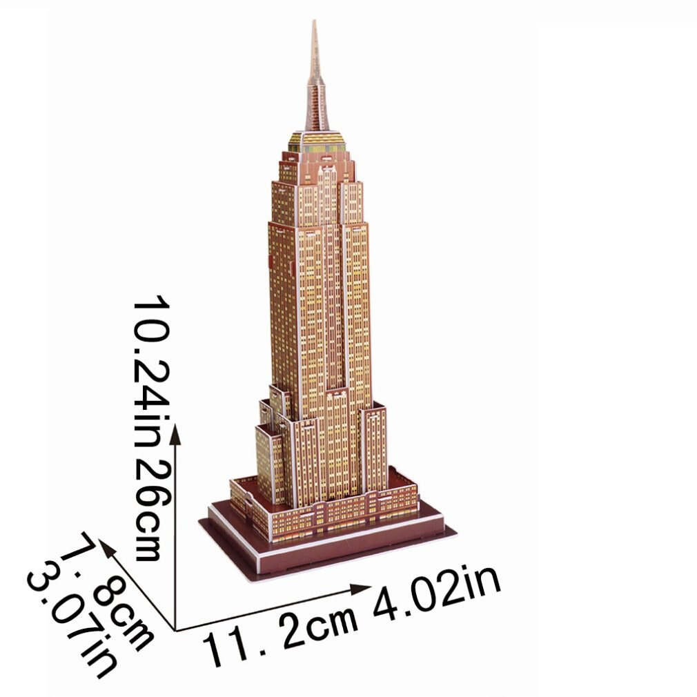 Mini Magic world Architecture Eiffel Tower Statue of Liberty card paper 3D Puzzle building models Educational Toys Kids: Empire State