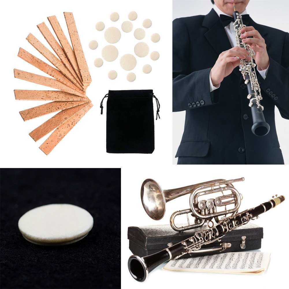 27 Pcs Neck Joint Cork Set Lichtgewicht Draagbare Muziek Elementen Klarinet Instrument Accessoire Vervanging Kit Omvat 10 Hals