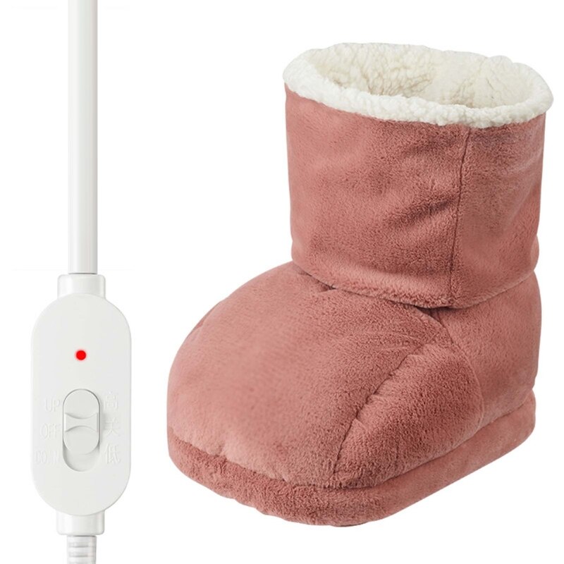 Scaldapiedi invernale lavabile scarpe peluche riscaldamento scaldapiedi elettrico: Colore rosa