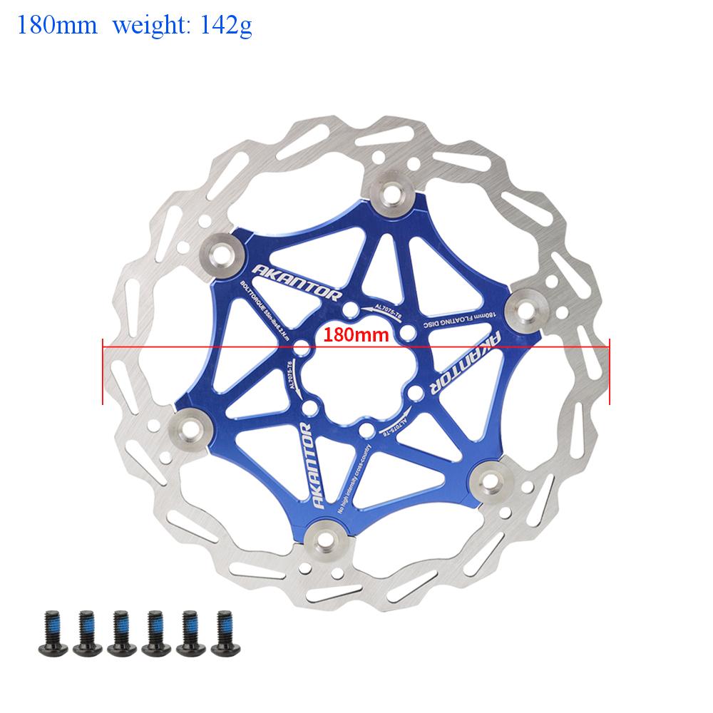 Akantor Mountainbike Disc Floating Pads Brake Rotor Rem 160Mm/180Mm/203Mm Rotor Sterke warmteafvoer Drijvende Rotor: 180MM Blue