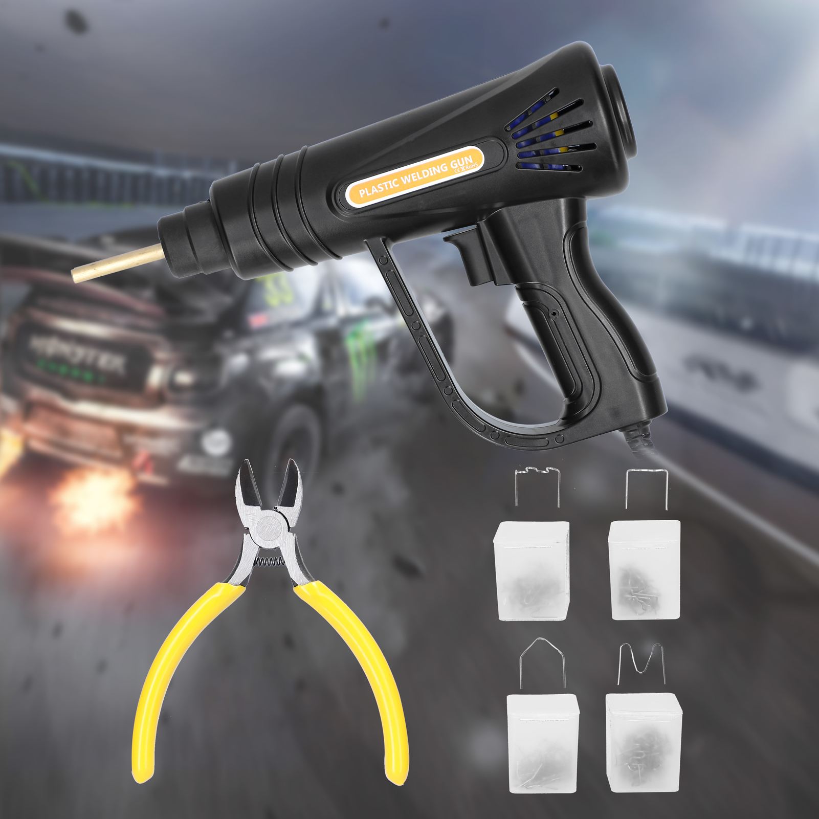 70W Portable Handheld Plastics Welding Machine Car Bumper Repairing Welding Tool Stapler Welding Machine with 4 Boxs Staple