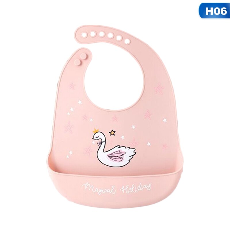 Leuke Cartoon Patroon Slabbers Waterdichte Siliconen Voeden Baby Speeksel Handdoek Pasgeboren Cartoon Schorten Verstelbare: 6