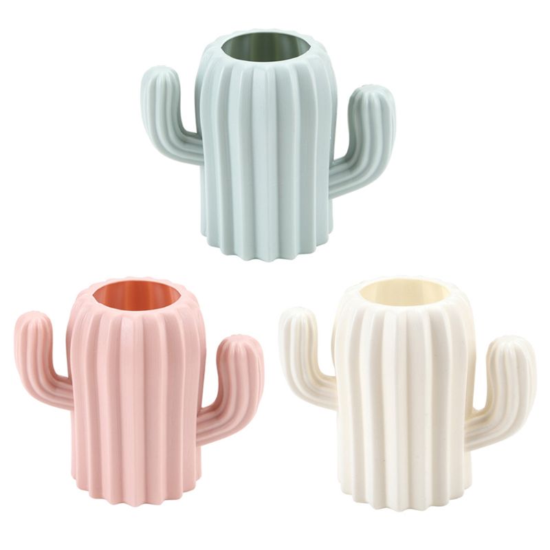 Cactus Desktop Organizer Pencil Pen Holder Container Brush Pot Stationery Office