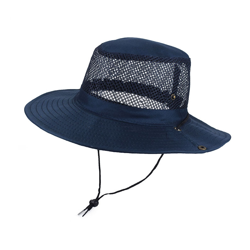 Homens e mulheres respirável Bucket Hat, ao ar livre, praia, beira-mar, sombra sol, pesca, trekking, malha dobrável, boné de pescador, verão, L9