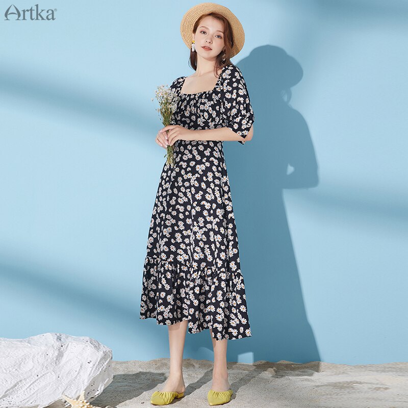 ARTKA Summer Little Daisy Series French Vintage Fl... Grandado