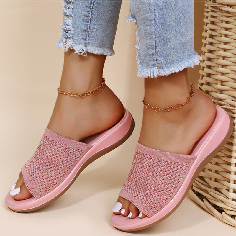 Sandali donna forza elastica scarpe estive sandali piatti da donna pantofola casuale per interni ed esterni sandali estivi per la spiaggia Zapatos Mujer: Beige / 37
