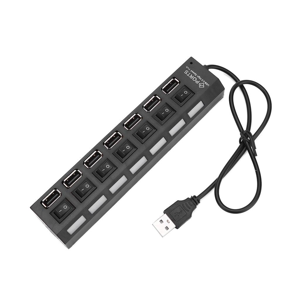 7 Port High Speed Hub Usb 2.0 Hub Hub Aan/Uit Schakelaar Voor Pc Laptop Usb Hub Splitter usb Adapter Oplader