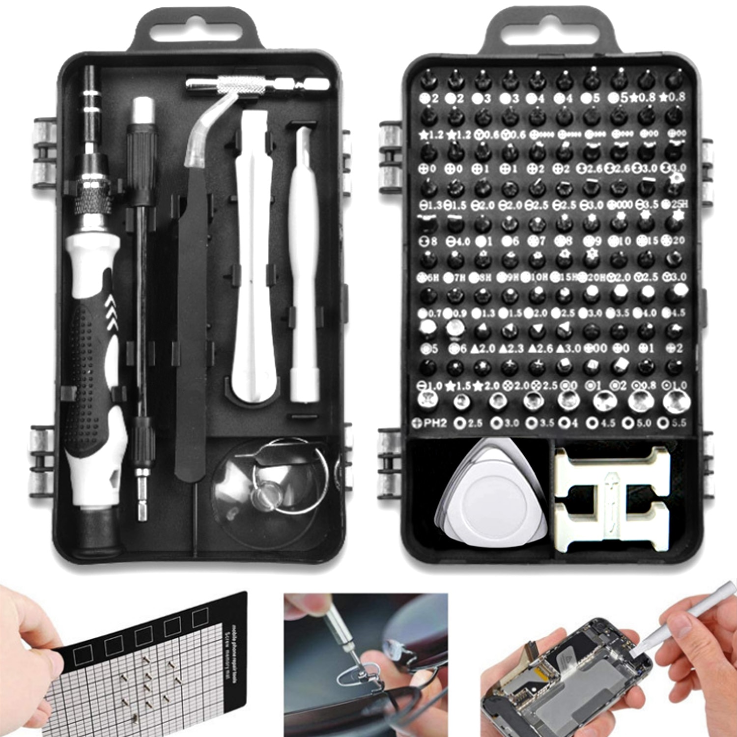 115 In 1 Multifunctionele Schroevendraaier Set Telefoon Reparatie Tools Kit Voor Mobiele Smartphone Tablet Laptop Bril Horloge Elektronische