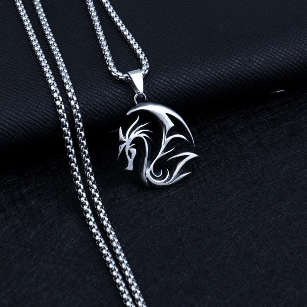 Vlam Flying Dragon Hanger Europese En Amerikaanse Dominante Mannen Ketting Titanium Staal Legering Zodiac Retro Hanger Ketting