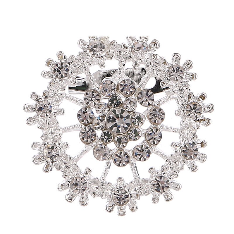 Lnrrabc Mode Vrouwen Zilverachtige Kleur Bloem Vormen Kristallen Imitatie Parel Broche Pin Sieraden Pins Broches De Strass Luxo