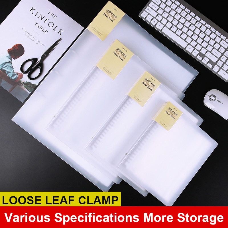 Loose Leaf Folder A3/A4/B5/A5 Transparent Detachable Folder Inner Core Document Bag Picture Storage Collection Book