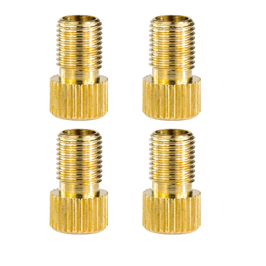 1/2/3/4/5/10PCS Fiets Valve Adapter DV, SV (Dunlop Franse Valve) naar AV (Auto Ventiel) Met Rin Fiets accessoires Goud: 4PC