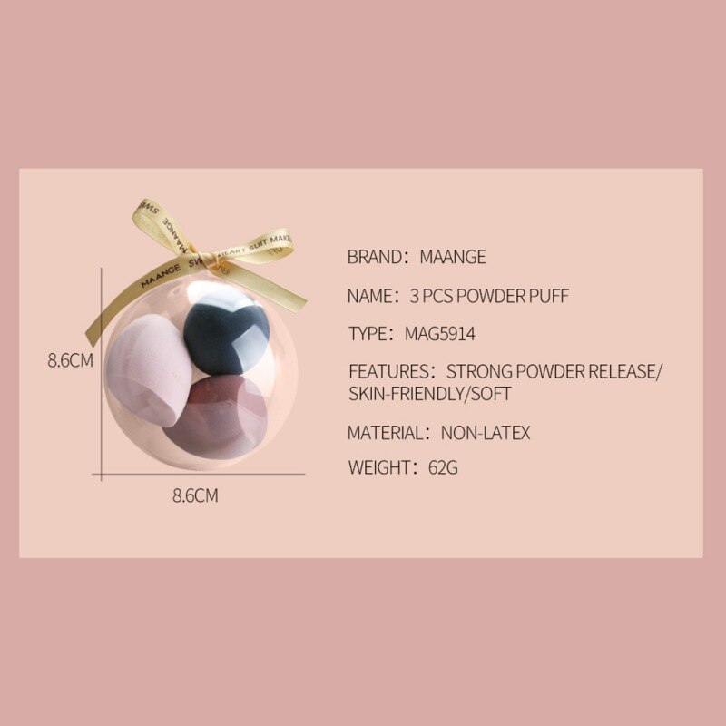 Christmas Makeup Blender Set Waterdrop Makeup Sponge Puff Sponges Cosmetic Powder Face Foundation Sponge Makeup Blend 3 Pcs