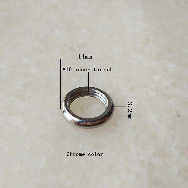 Guld eller krom diameter 14 *  højde 3.2mm med  m10*1.0 pitch filterrørbelægning tand metal ring møtrik belysning tilbehør diy