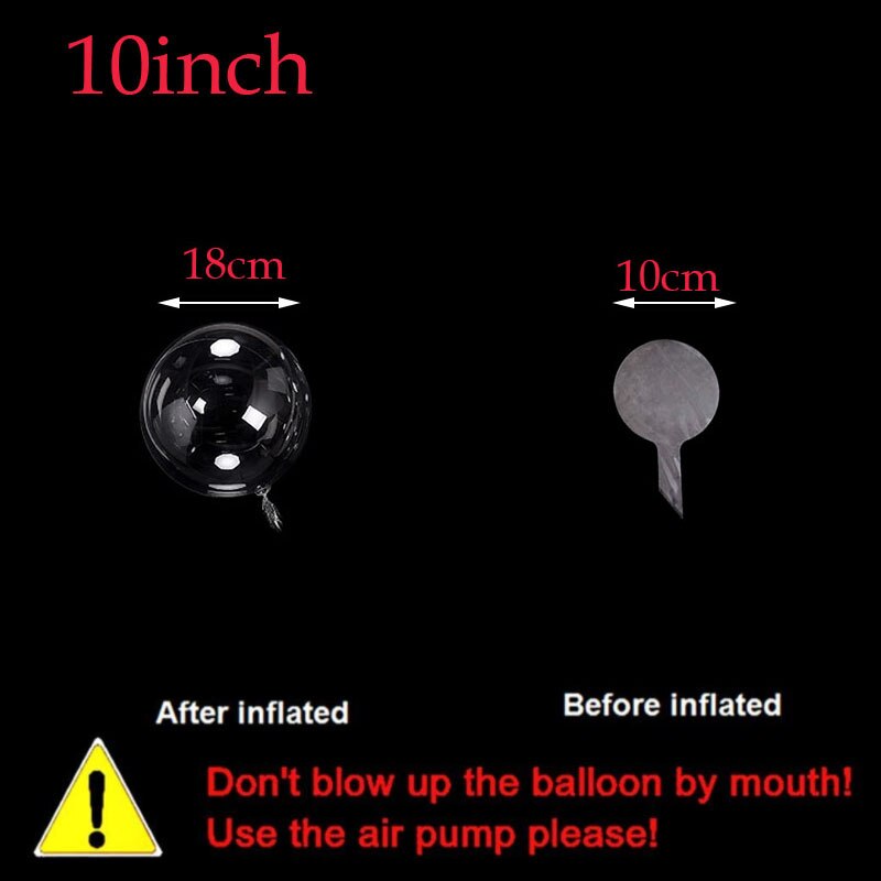 10Pcs 8/10/18/20/24 Inch Transparante Ballon Bobo Clear Ballons Kerst Bruiloft Verjaardag Party Decoraties kids Helium Ballonnen: 10inch