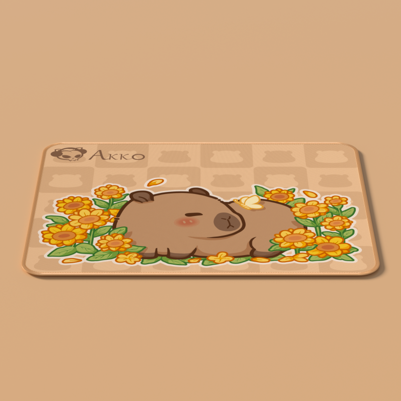 Akko śliczna kapibara podkładka pod mysz 360X280mm Cartoon e-sport gra klawiatura podkładka pod mysz Kawaii antypoślizgowa blokująca krawędź podkładka na biurko podkładka pod mysz