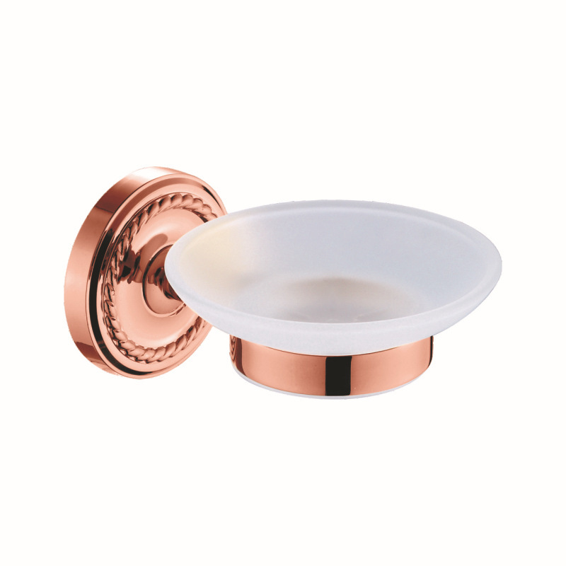 Accessoires de salle de bain en or Rose, ensemble de porte-savon en laiton, porte-papier de toilette: Soap dish