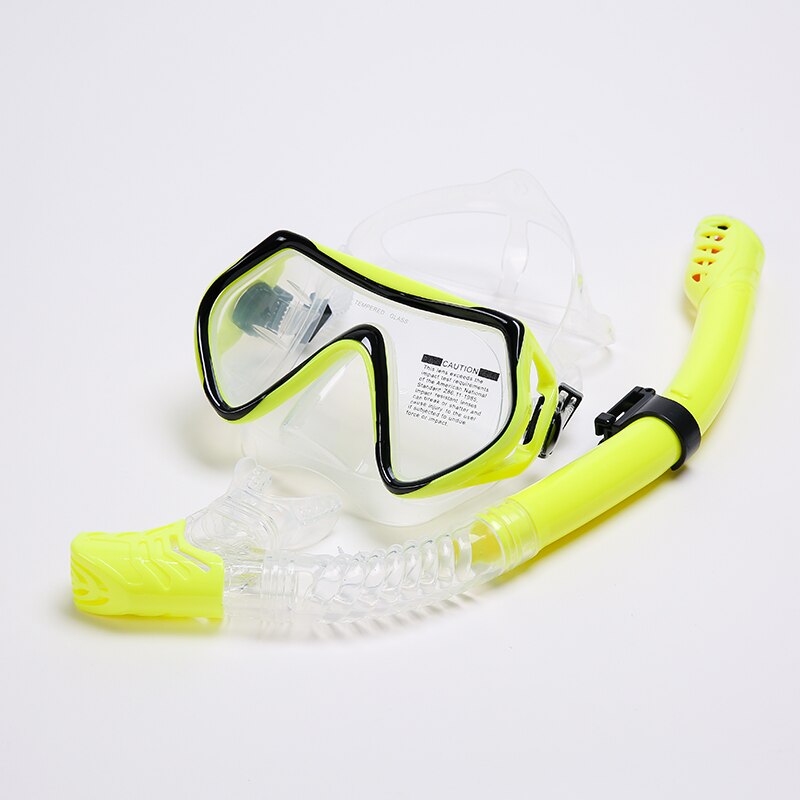 Professionele Duikmasker Snorkelpak Volwassen Siliconen Rok Bril Duikmasker: YELLOW