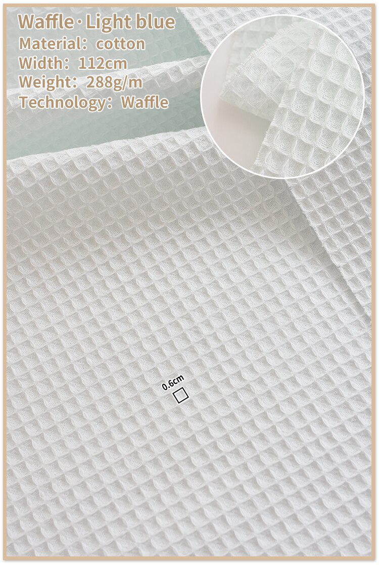 50cm x112cm mykt vaffelstoff ,5 -fargeserier, quilting og sying av natttøy, badekåper, putevar, putemateriale til baby og låve: Lyse blå