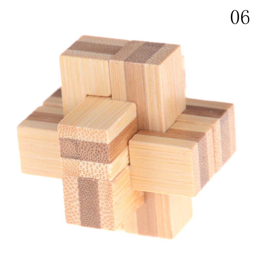 1PCS 3D Handmade Intellectual Brain Tease Game Puzzle Wooden Kong Ming Luban Lock Kids Children Toy: A6