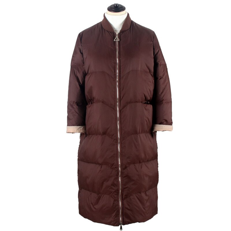 Schinteon Style coréen Baseball doudoune avec capuche manteau en vrac hiver longue Outwear 90% blanc canard vers le bas manteau sur la taille