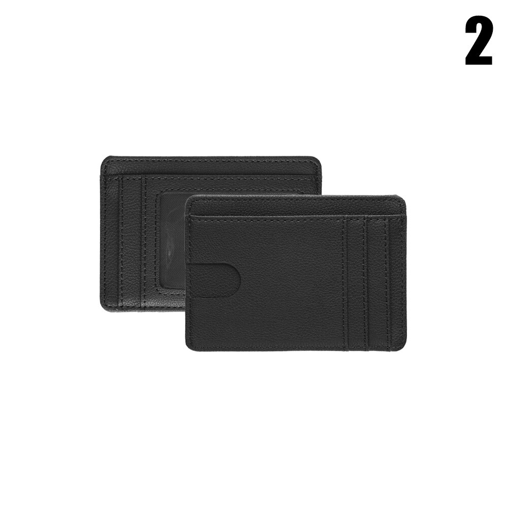 1PC PU cuir ID crédit porte-carte mince RFID blocage étui pour hommes femmes petit Mini carte sac cartes bancaires couverture: 2