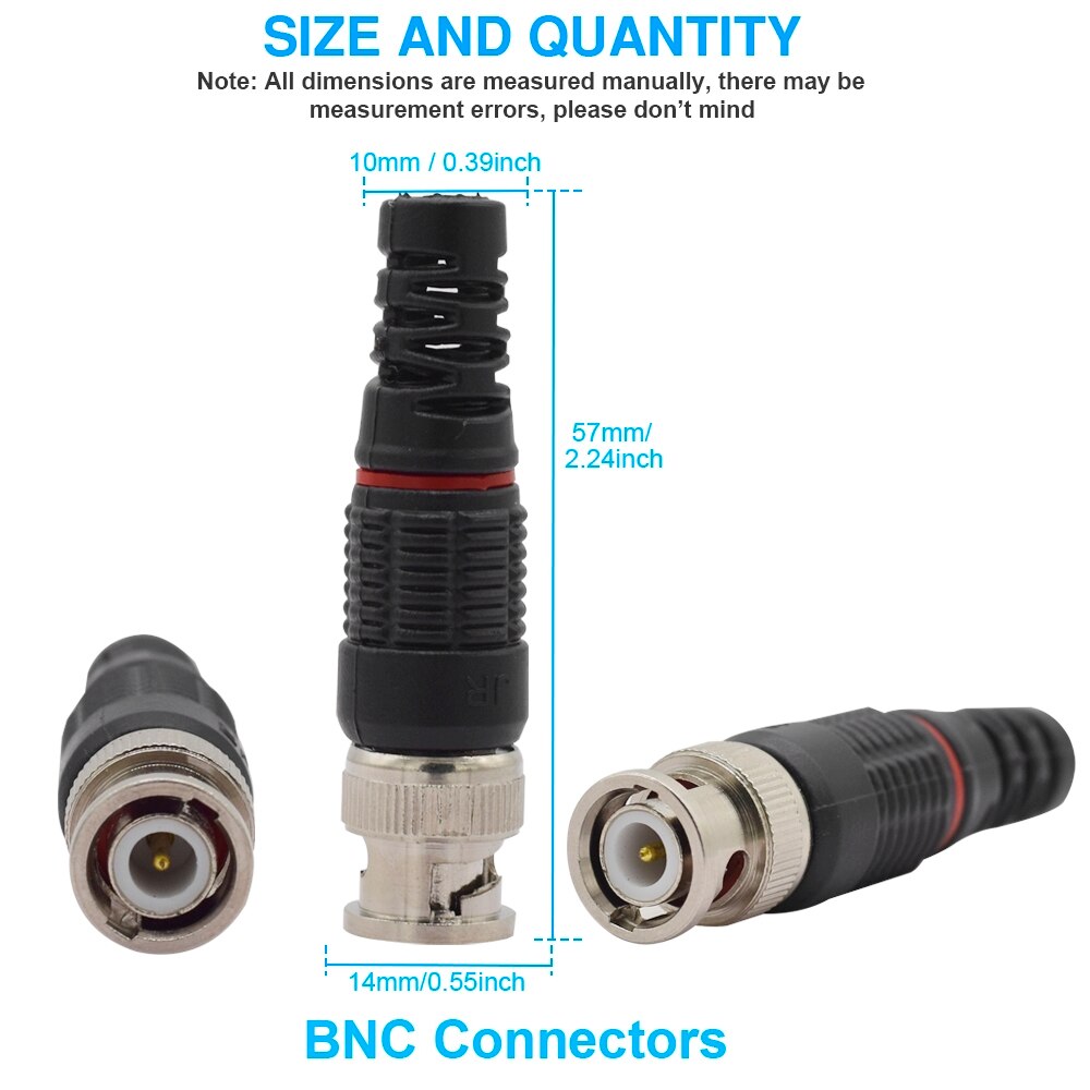 Conector BNC JR-B35 cctv, adaptador, 50 ohmios, 75 ohmios, 2/5/10 Uds.