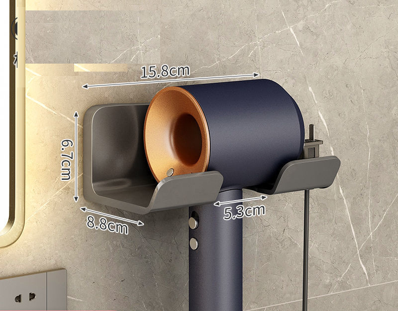Hair Dryer Holder Wall Mounted Hair Straightener Dryer Hair Stand Bathroom Organizer Shelves Washroom Organization Shelves: Red