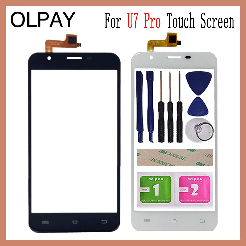 OLPAY 5.5 inch For Oukitel U7 Pro Touch Screen Digitizer Panel Front Outer Front Glass Lens Sensor Free Adhesive+Wipes
