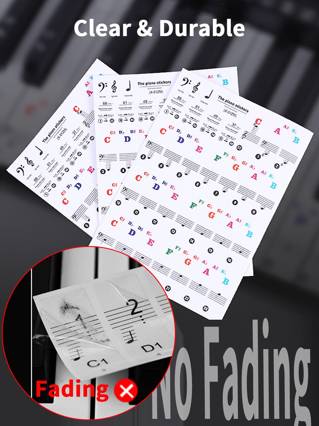 Noder til klaver klistermærker keyboard tilbehør musikinstrumenter dele beskyttelse synthesizer 88 61 tangenter