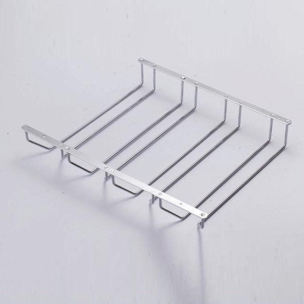 25 1pc 1-5 Rows Stainless Steel Wall Mount Stemware Wine Glass Hanging Rack Holder Shelf-20