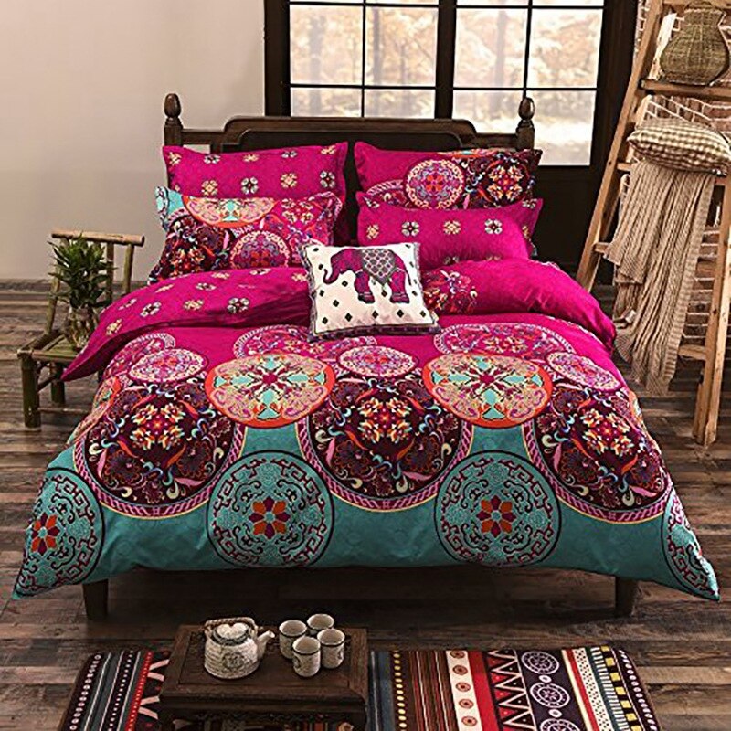Bohemian beddengoed quilt quilt bohemian exotisch patroon quilt bed vierdelige kussensloop