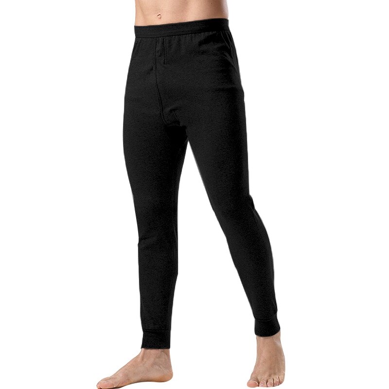 Termisk undertøy til menn lange underbukser løst termobukse undertøy menn Plus størrelse varme menn leggings lange bukser: Svart / Xxl