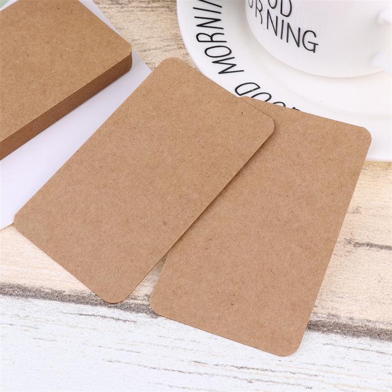 100 Pcs Card Kraft Paper Study Cards DIY Bookmark Memo Note Writing Greeting Card Index Card (Brown)