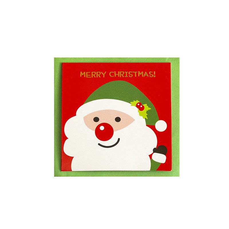 (9 Pieces/Lot) Christmas Greeting Card Cartoon Decorative Small Card Message with Envelope Blessing Card