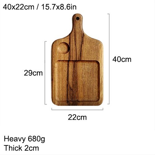Cutting Board, Serving Board with Handles, Charcuterie Platter for Kitchen,Wood Rectangle Board for Pizza,Bread,Vegetables,Fruit: 40x22cm