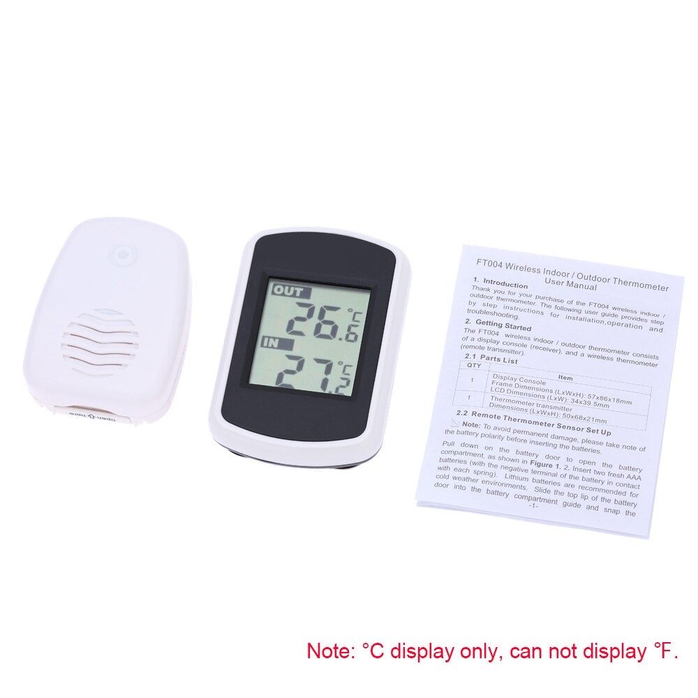 LCD Digital Thermometer Wireless Indoor Outdoor Thermometer Temperature Measurement Gauge Ambient Weather Temperature Meter